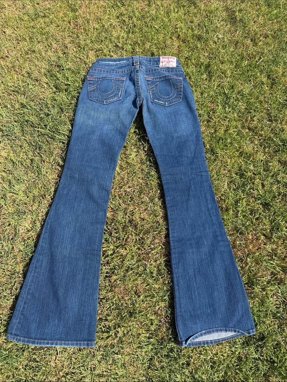 True Religion Women's Flare Jeans in Dark Blue Wash